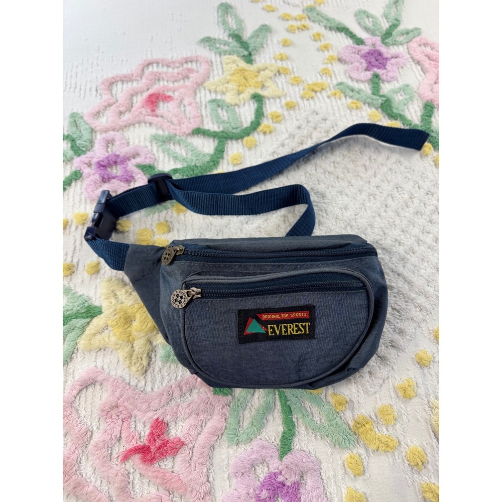 Everest Original Top Sports Fanny Pack Navy Blue 3-Pocket Waist Bag Adjustable‎